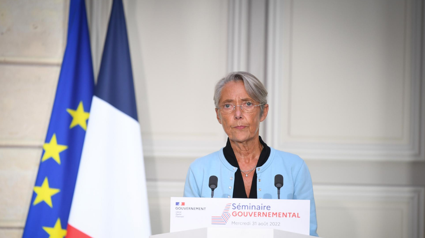 Élisabeth Borne prend la parole à l'issue du séminaire gouvernemental du 31 août 2022