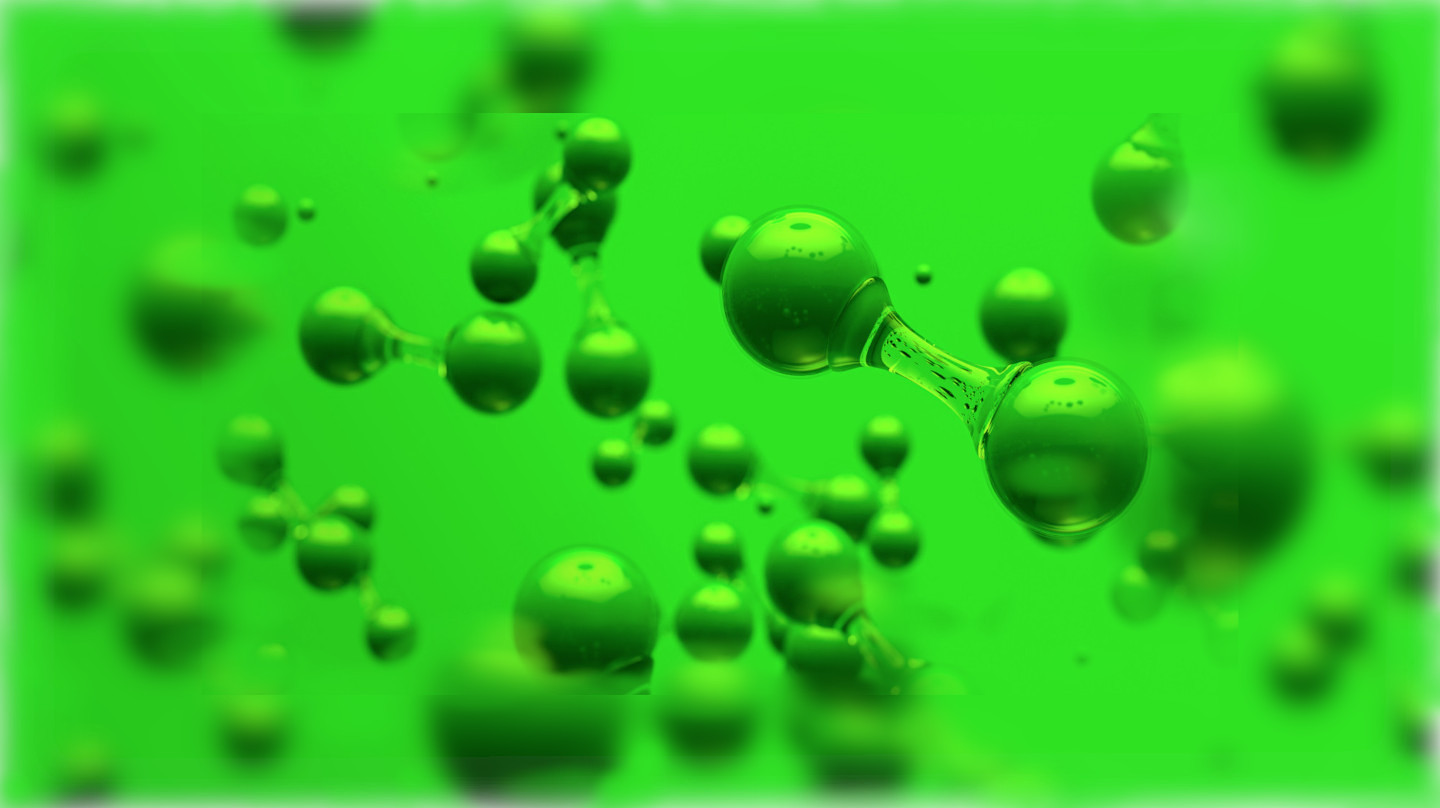 Vue d'artiste d'une molécule de dihydrogène décarbonée