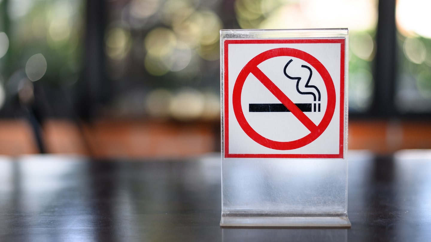 Visuel illustrant une interdiction de fumer.