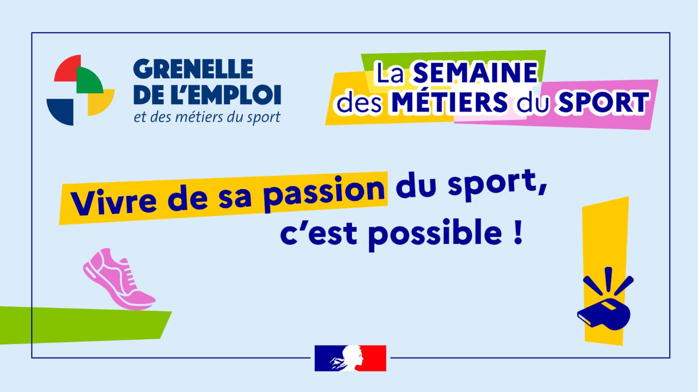 Visuel de La semaine des métiers du sport avec le slogan « Vivre de sa passion du sport, c'est possible !  »