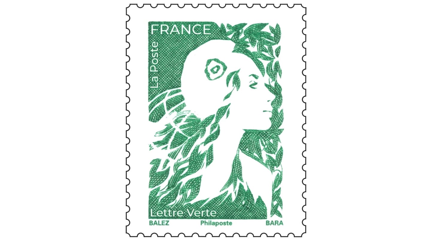 La nouvelle Marianne ornant les timbres des lettres vertes.