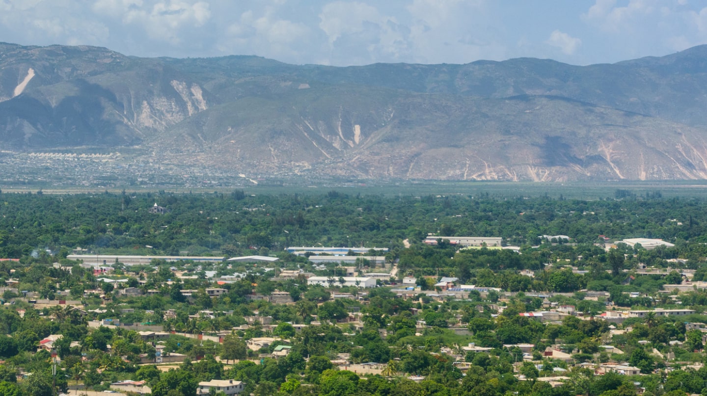 Une vue aérienne de Port-au-Prince