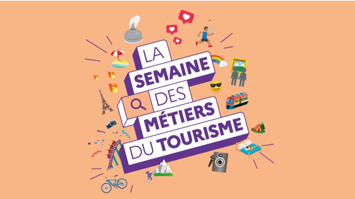 Affiche de la seconde édition de la Semaine des métiers du tourisme 2024.
