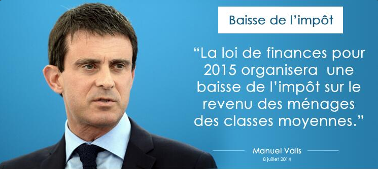 Photo de Manuel Valls, déclaration sur la baisse d'impôts