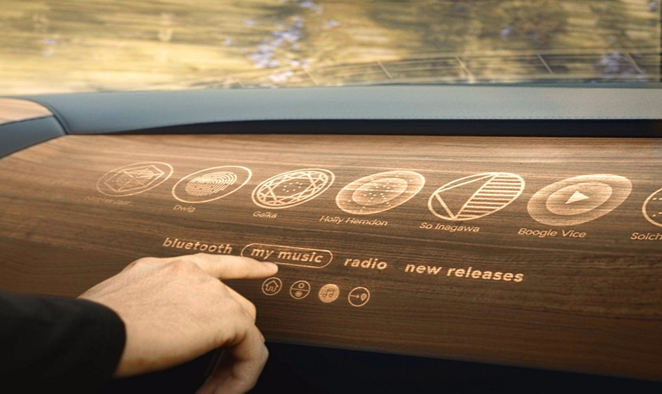 Tableau de bord tactile de voiture en bois Woodoo